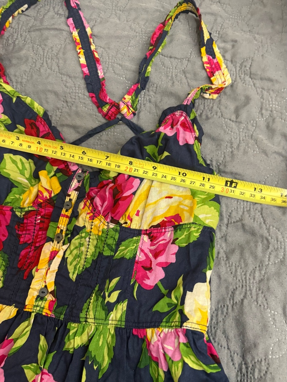 Abercrombie Fitch Vibrant Floral Print Babydoll Preppy Whimsical
Dress S Pocket - Picture 7 of 10